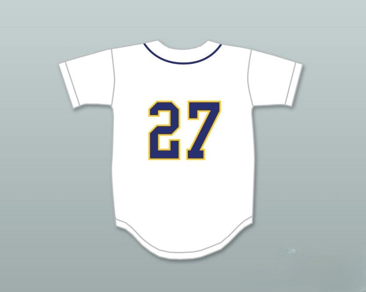 Custom Any Name Number GIANCARLO STANTON 27 NOTRE DAME HIGH SCHOOL   KNIGHTS WHITE BASEBALL JERSEY 1 Top Stitched S-6XL