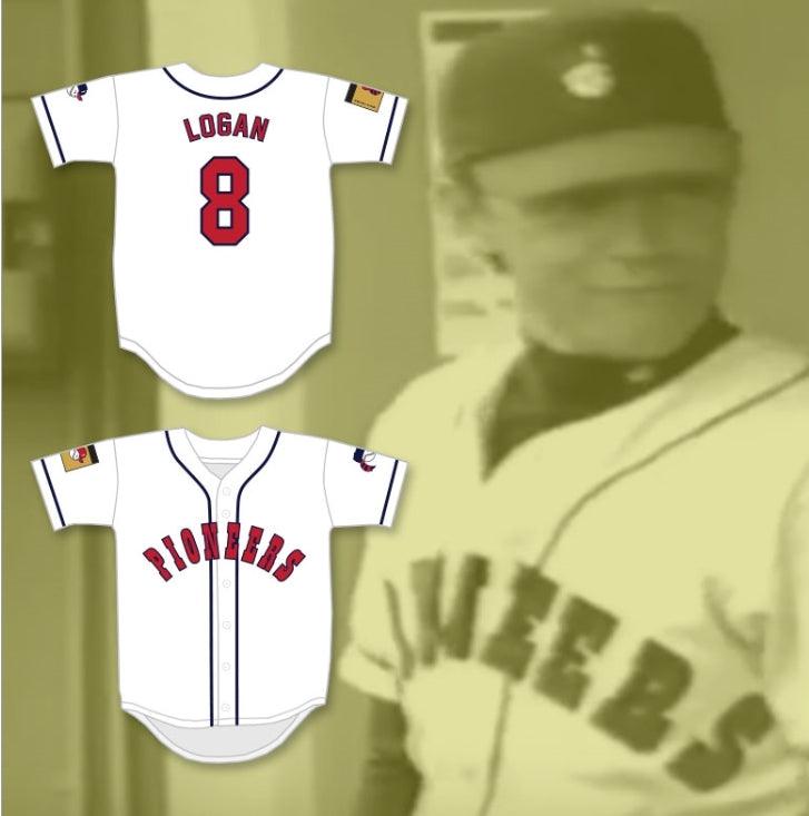 Custom Any Name Number DAVE LOGAN 8 PIONEERS HOME BASEBALL JERSEY HARDBALL SITCOM Top Stitched S-6XL