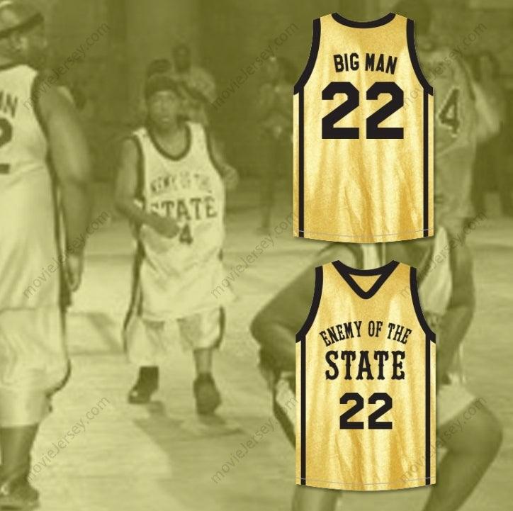 CUSTOM ANY Name Number MARCELLO THEDFORD BIG MAN 22 ENEMY OF THE STATE BASKETBALL JERSEY CROSSOVER Top Stitched S-6XL