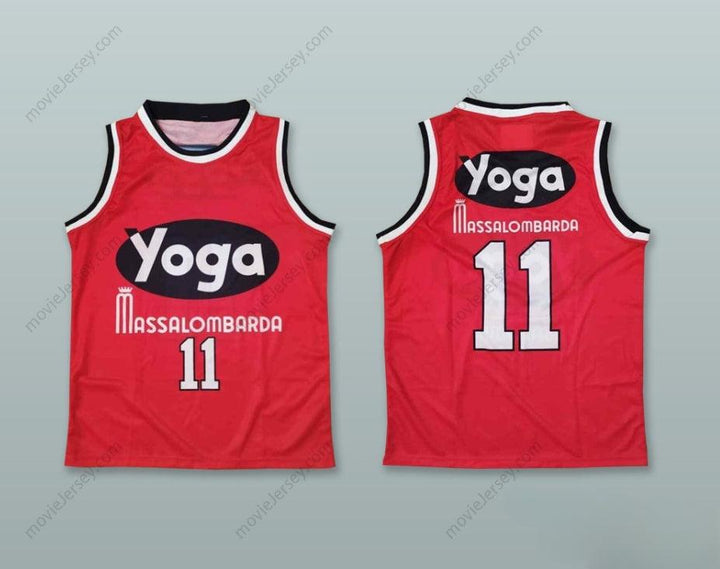 CUSTOM ANY Name Number GEORGE BUCCI 11 FORTITUDO BOLOGNA RED BASKETBALL JERSEY Top Stitched S-6XL