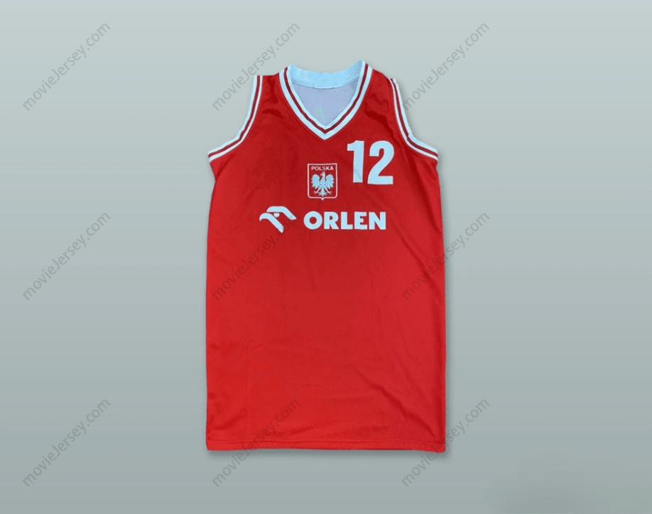 CUSTOM ANY Name Number POLAND NATIONAL TEAM 12 RED BASKETBALL JERSEY Top Stitched S-6XL