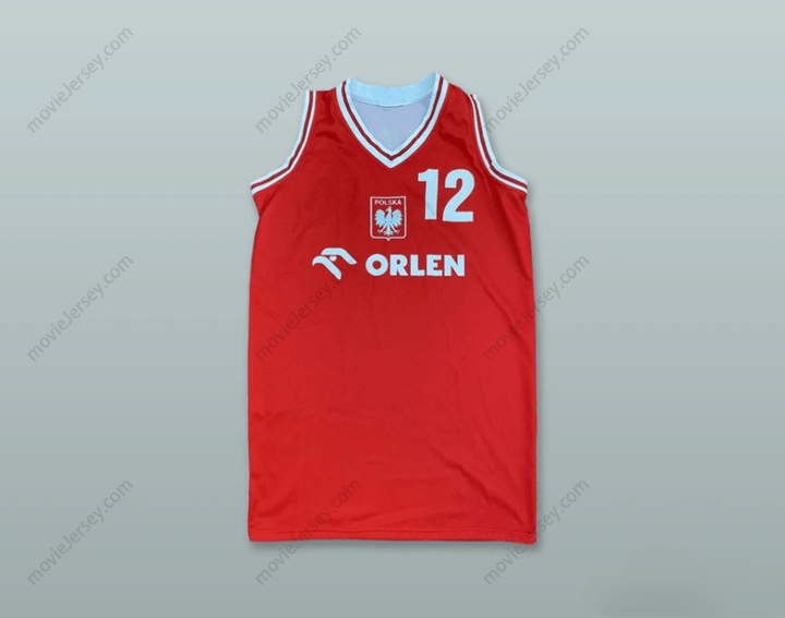 CUSTOM ANY Name Number POLAND NATIONAL TEAM 12 RED BASKETBALL JERSEY Top Stitched S-6XL