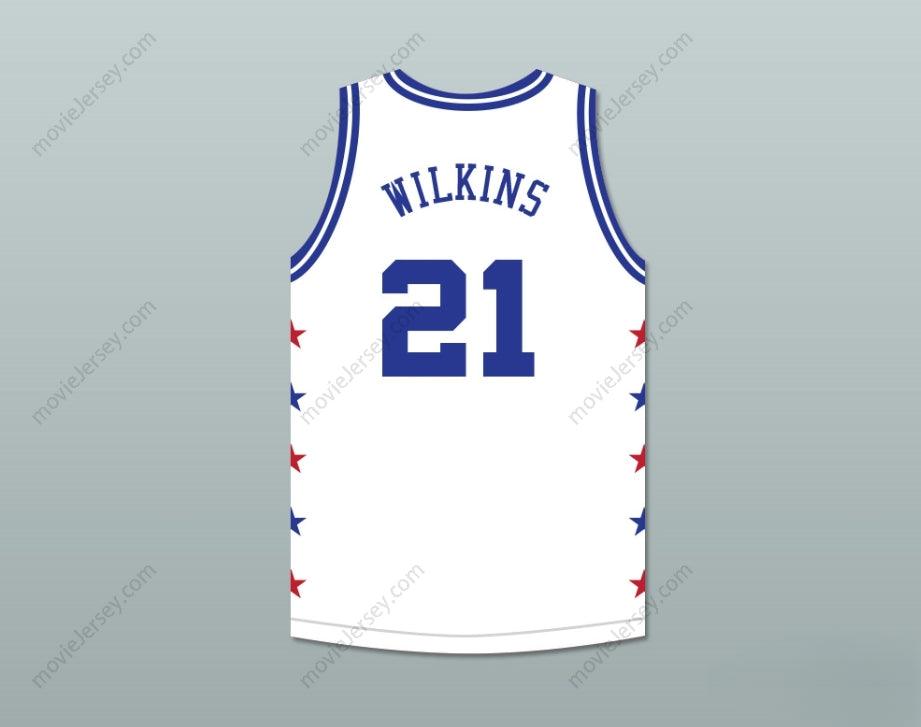 CUSTOM ANY Name Number DOMINIQUE WILKINS 21 MAGIC JOHNSON ALL STAR GAME WHITE BASKETBALL JERSEY 1988 MIDSUMMER NIGHT'S MAGIC CHARITY EVENT Top Stitched S-6XL
