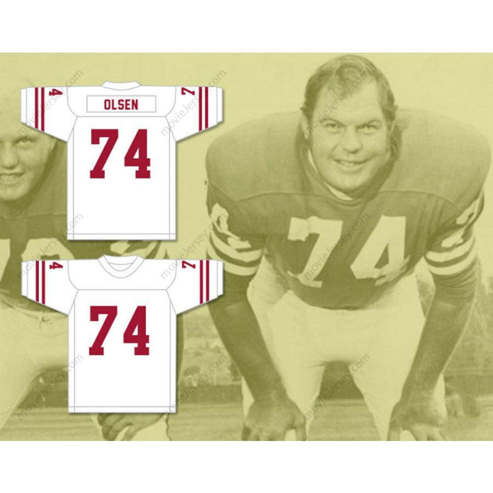 CUSTOM ANY Name Number MERLIN OLSEN 74 LOGAN HIGH SCHOOL GRIZZLIES Football Jersey Top Stitched S-6XL