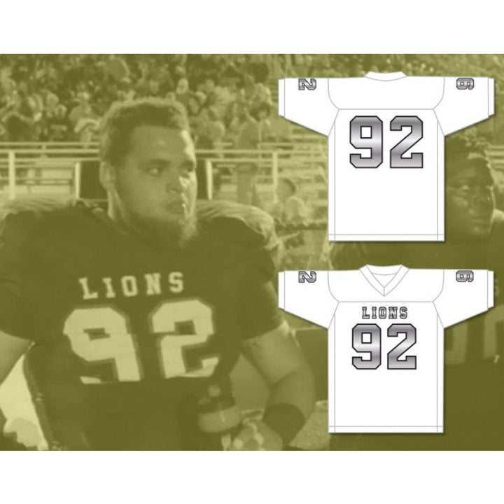 CUSTOM ANY Name NumberMARCEL ANDRY 92 EMCC LIONS FOOTBALL JERSEY INCLUDES PATCHES S-6XL