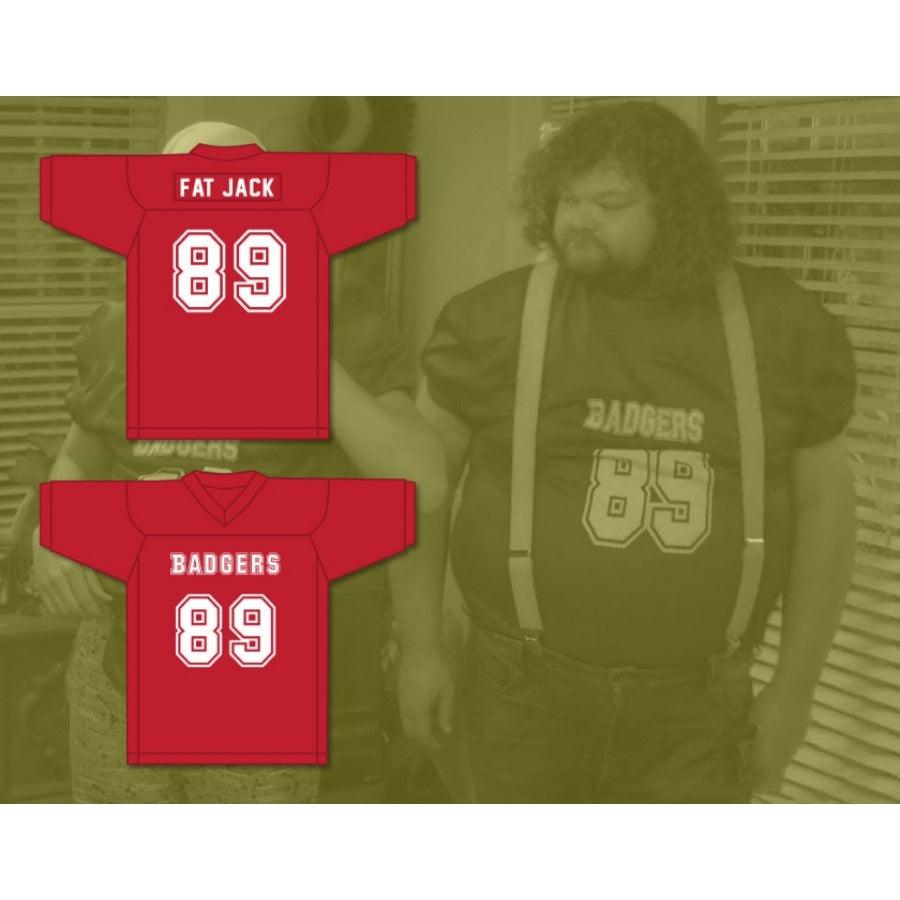 CUSTOM ANY Name Number FAT JACK 89 PUTNAM BADGERS HIGH SCHOOL RED Football Jersey Top Stitched S-6XL