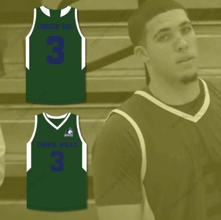 CUSTOM ANY Name Number LIANGELO BALL 3 CHINO HILLS HUSKIES GREEN BASKETBALL JERSEY WITH PATCH Top Stitched S-6XL