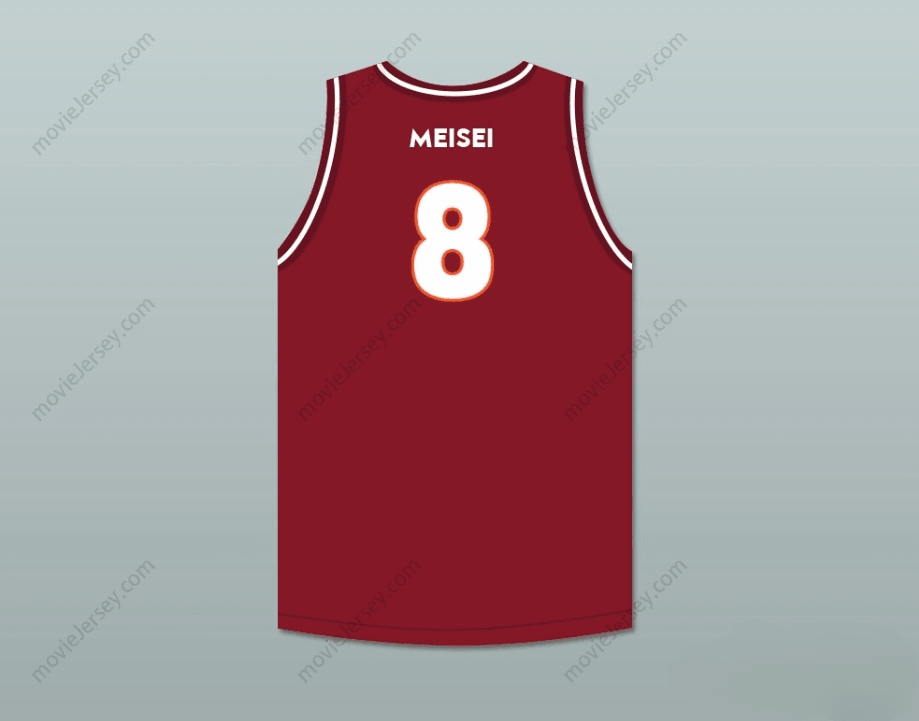 CUSTOM ANY Name Number RUI HACHIMURA 8 MEISEI HIGH SCHOOL MAROON BASKETBALL JERSEY 1 Top Stitched S-6XL