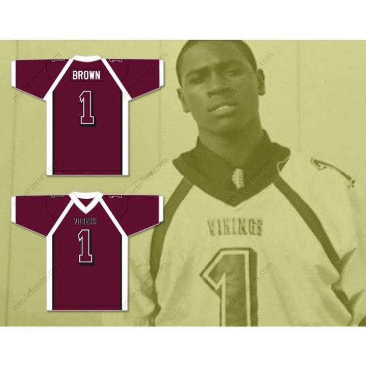 CUSTOM ANY Name Number ANTONIO BROWN 1  NORLAND SENIOR HIGH SCHOOL FOOTBALL JERSEY Top Stitched S-6XL