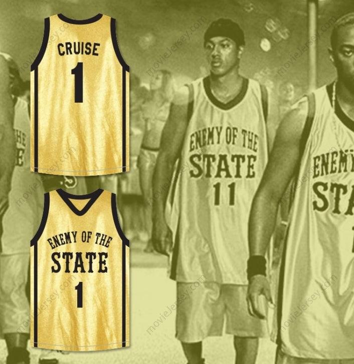 CUSTOM ANY Name Number WESLEY JONATHAN NOAH CRUISE 1 ENEMY OF THE STATE BASKETBALL JERSEY CROSSOVER Top Stitched S-6XL