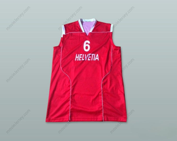 CUSTOM ANY Name Number SWITZERLAND HELVETIA 6 NATIONAL TEAM RED BASKETBALL JERSEY Top Stitched S-6XL