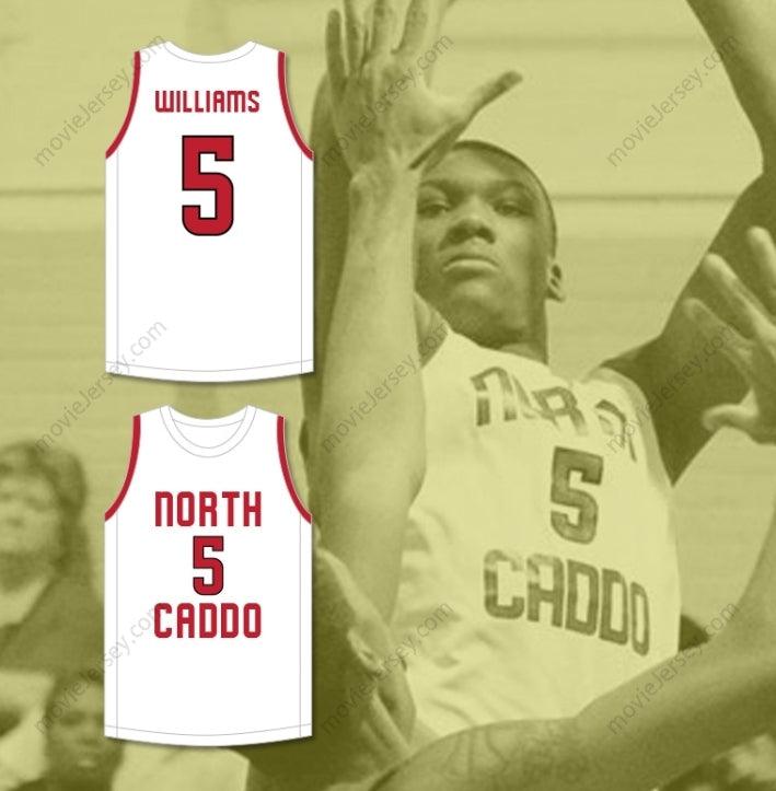 CUSTOM ANY Name Number ROBERT WILLIAMS III 5 NORTH CADDO HIGH SCHOOL TITANS WHITE BASKETBALL JERSEY 2 Top Stitched S-6XL