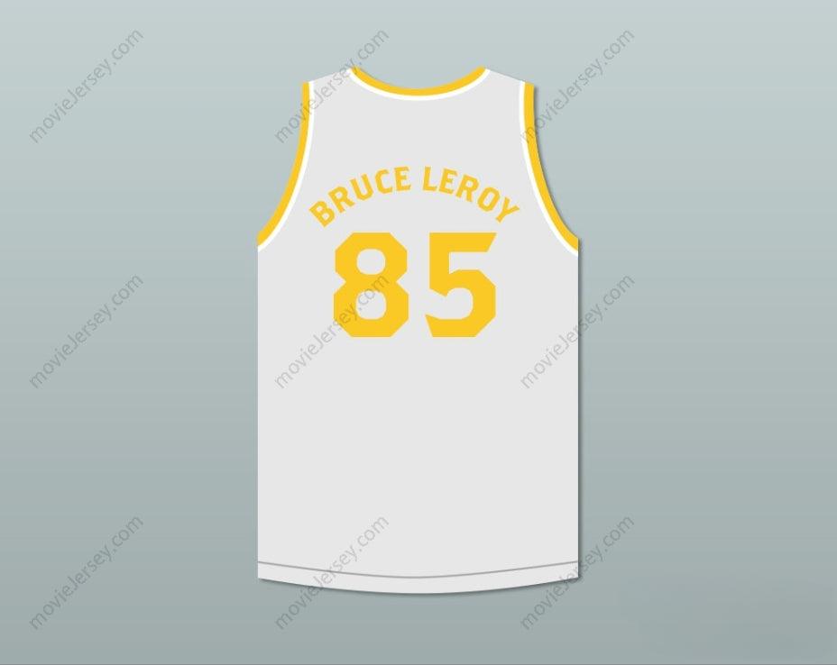 CUSTOM ANY Name Number BRUCE LEROY GREEN 85 THE LAST DRAGON WHITE WITH YELLOW GRAPHICS JERSEY Top Stitched S-6XL