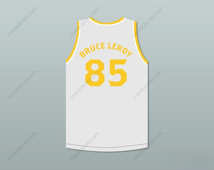 CUSTOM ANY Name Number BRUCE LEROY GREEN 85 THE LAST DRAGON WHITE WITH YELLOW GRAPHICS JERSEY Top Stitched S-6XL