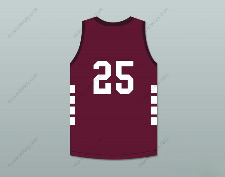 CUSTOM ANY Name Number PLAYER 25 BRISTOL CENTRAL RAMS MAROON BASKETBALL JERSEY Top Stitched S-6XL