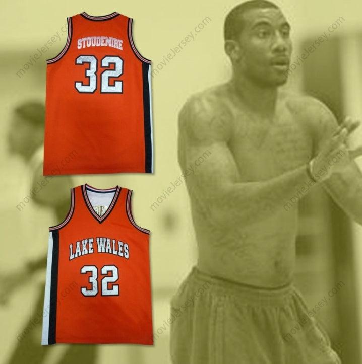 CUSTOM ANY Name Number AMAR'E STOUDEMIRE 32 LAKES WALES HIGH SCHOOL BASKETBALL JERSEY ORANGE Top Stitched S-6XL