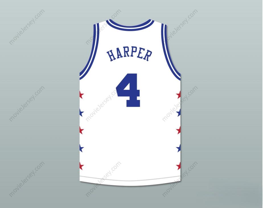 CUSTOM ANY Name Number RON HARPER 4 MAGIC JOHNSON ALL STAR GAME WHITE BASKETBALL JERSEY 1988 MIDSUMMER NIGHT'S MAGIC CHARITY EVENT Top Stitched S-6XL