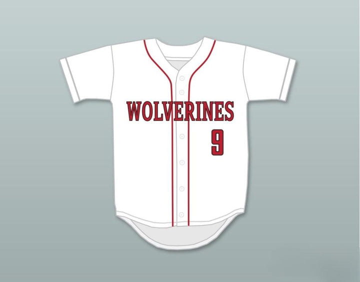 Custom Any Name Number JACK FLAHERTY 9  -WESTLAKE SCHOOL WOLVERINES WHITE BASEBALL JERSEY 4 Top Stitched S-6XL