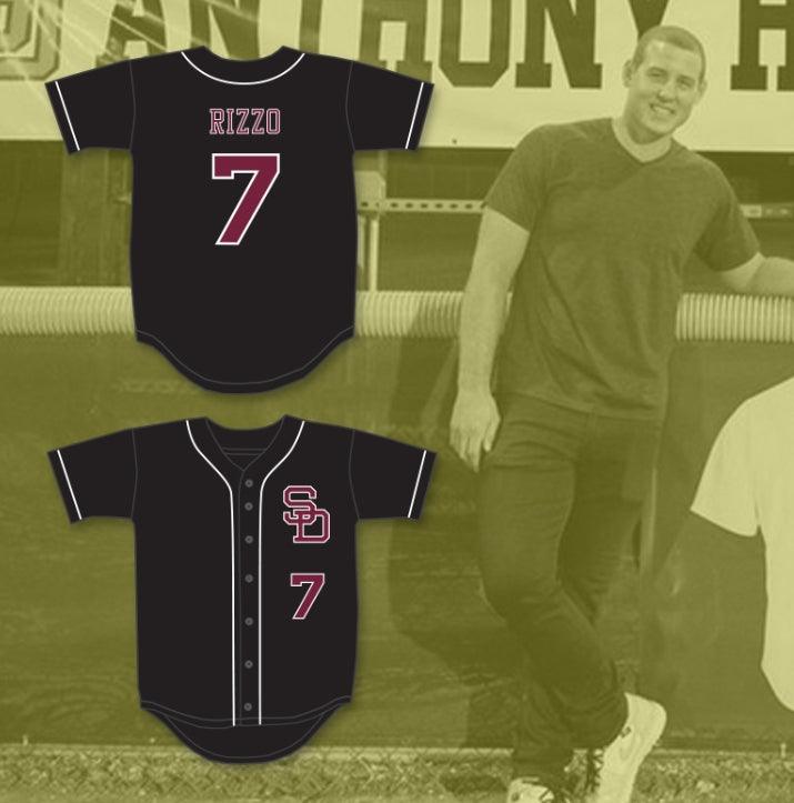 Custom Any Name Number ANTHONY RIZZO 7 STONEMAN DOUGLAS HIGH SCHOOL  BLACK BASEBALL JERSEY 2 Top Stitched S-6XL