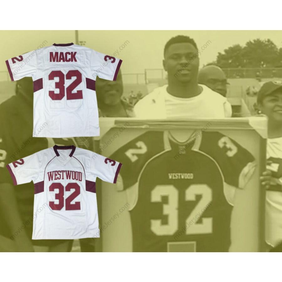 CUSTOM ANY Name Number KHALIL MACK 32 WESTWOOD HIGH SCHOOL WHITE ALTERNATE FOOTBALL JERSEY Top Stitched S-6XL