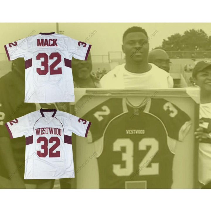 CUSTOM ANY Name Number KHALIL MACK 32 WESTWOOD HIGH SCHOOL WHITE ALTERNATE FOOTBALL JERSEY Top Stitched S-6XL