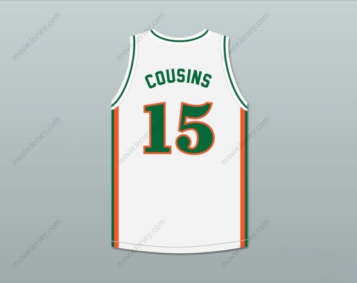 CUSTOM ANY Name Number DEMARCUS COUSINS 15 LEFLORE HIGH SCHOOL RATTLERS WHITE BASKETBALL JERSEY Top Stitched S-6XL