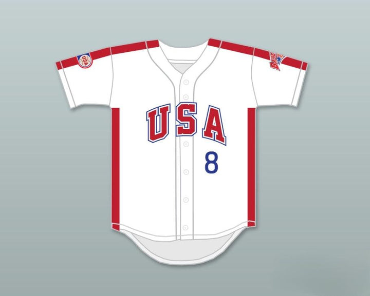 Custom Any Name Number BILL SWIFT 8 1984 USA TEAM WHITE BUTTON DOWN BASEBALL JERSEY Top Stitched S-6XL