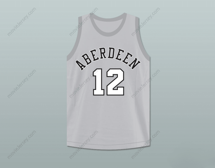 CUSTOM ANY Name Number ALLEN IVERSON 12 ABERDEEN ELEMENTARY SCHOOL GRAY BASKETBALL JERSEY Top Stitched S-6XL