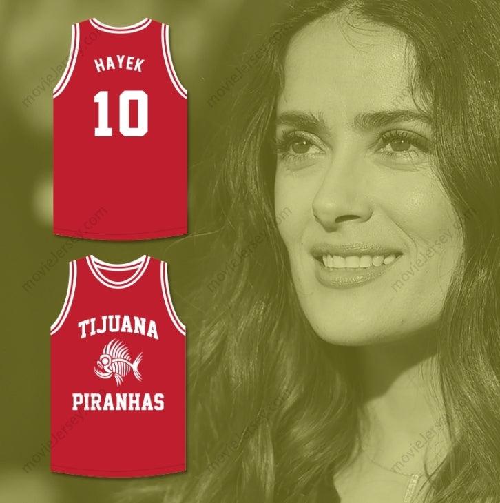 CUSTOM ANY Name Number SALMA HAYEK 10 TIJUANA PIRANHAS RED BASKETBALL JERSEY MEXICAN EXPANSION TEAM Top Stitched S-6XL
