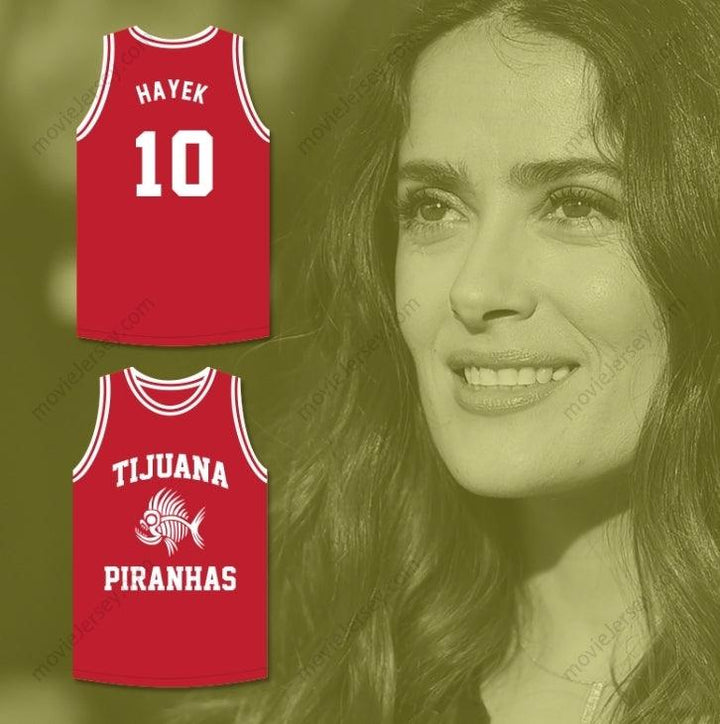 CUSTOM ANY Name Number SALMA HAYEK 10 TIJUANA PIRANHAS RED BASKETBALL JERSEY MEXICAN EXPANSION TEAM Top Stitched S-6XL