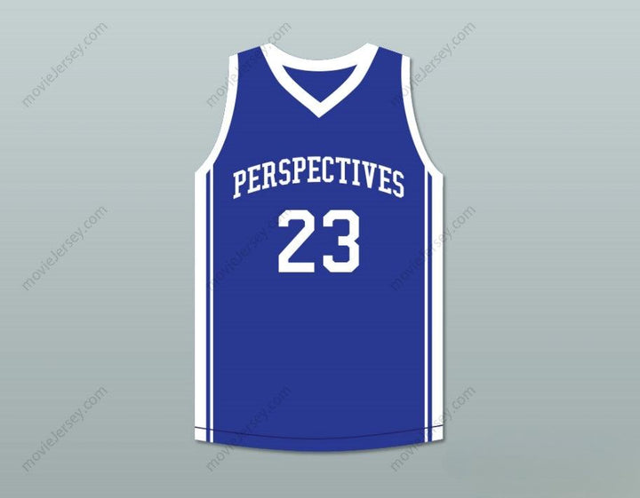 CUSTOM ANY Name Number ANTHONY DAVIS 23 PERSPECTIVES CHARTER SCHOOL BLUE BASKETBALL JERSEY Top Stitched S-6XL