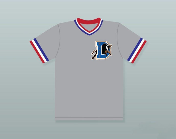 Custom Any Name Number CRASH DAVIS 8 BULL  GRAY BASEBALL JERSEY Top Stitched S-6XL