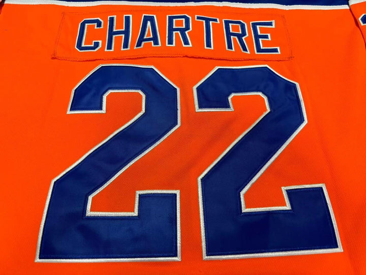 Custom Any Name Number 1973-74 WHA CLAUDE CHARTRE 22 JERSEY KNIGHTS ORANGE HOCKEY JERSEY Top Stitched S-6XL