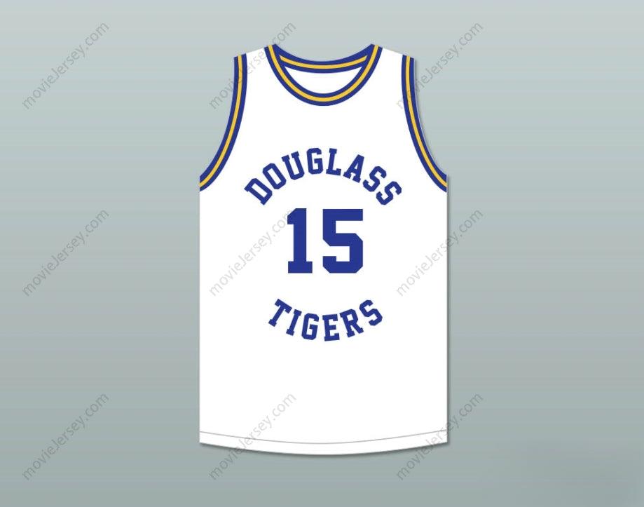CUSTOM ANY Name Number HAL GREER 15 FREDERICK DOUGLASS JUNIOR AND SENIOR HIGH SCHOOL TIGERS WHITE BASKETBALL JERSEY 2 Top Stitched S-6XL