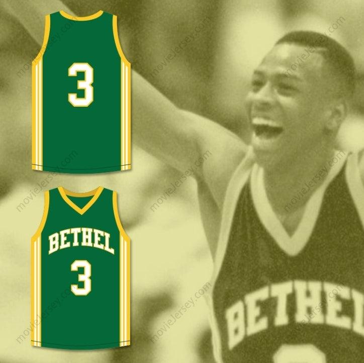CUSTOM ANY Name Number ALLEN IVERSON 3 BETHEL HIGH SCHOOL BRUINS GREEN BASKETBALL JERSEY Top Stitched S-6XL