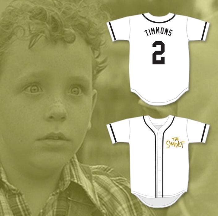 Custom Any Name Number TOMMY TIMMONS 2 BASEBALL JERSEY THE SANDLOT Top Stitched S-6XL
