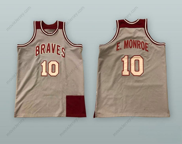 CUSTOM ANY Name Number EARL MONROE 10 JOHN BARTRAM HIGH SCHOOL BRAVES BASKETBALL JERSEY Top Stitched S-6XL