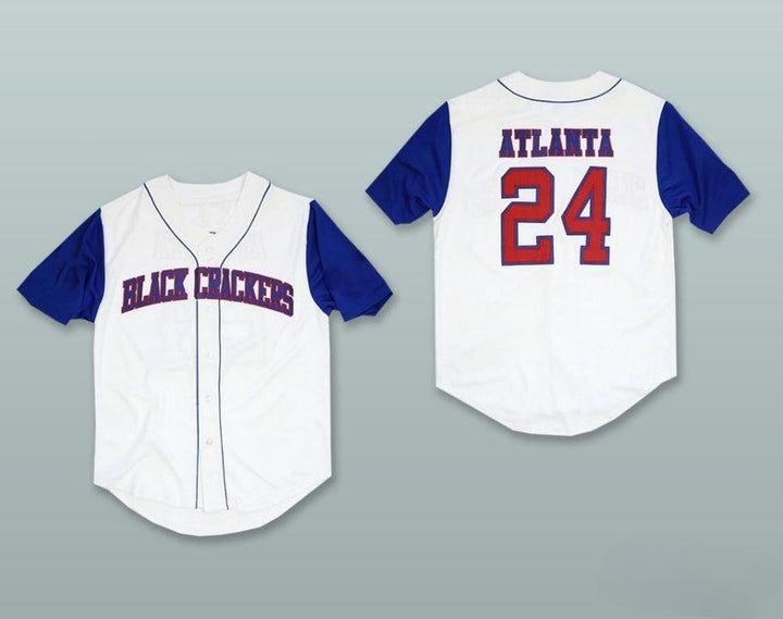 Custom Any Name Number  BLACK CRACKERS 24 WHITE BASEBALL JERSEY Top Stitched S-6XL