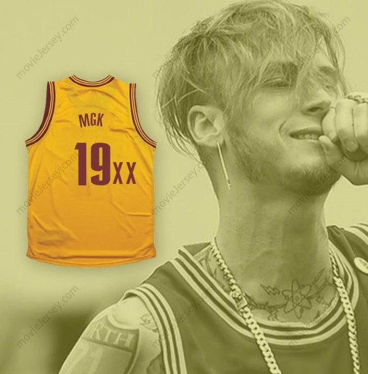 CUSTOM ANY Name Number MGK 19XX YELLOW BASKETBALL JERSEY Top Stitched S-6XL