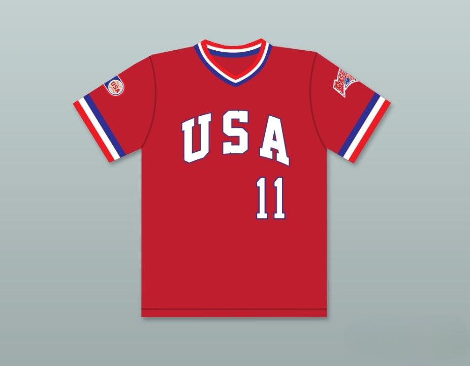 Custom Any Name Number MIKE DUNNE 11 1984 USA TEAM RED BASEBALL JERSEY Top Stitched S-6XL
