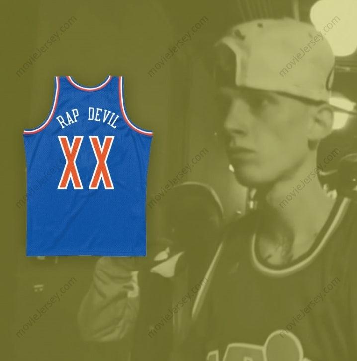 CUSTOM ANY Name Number MGK XX RAP DEVIL OLD SCHOOL BLUE BASKETBALL JERSEY Top Stitched S-6XL