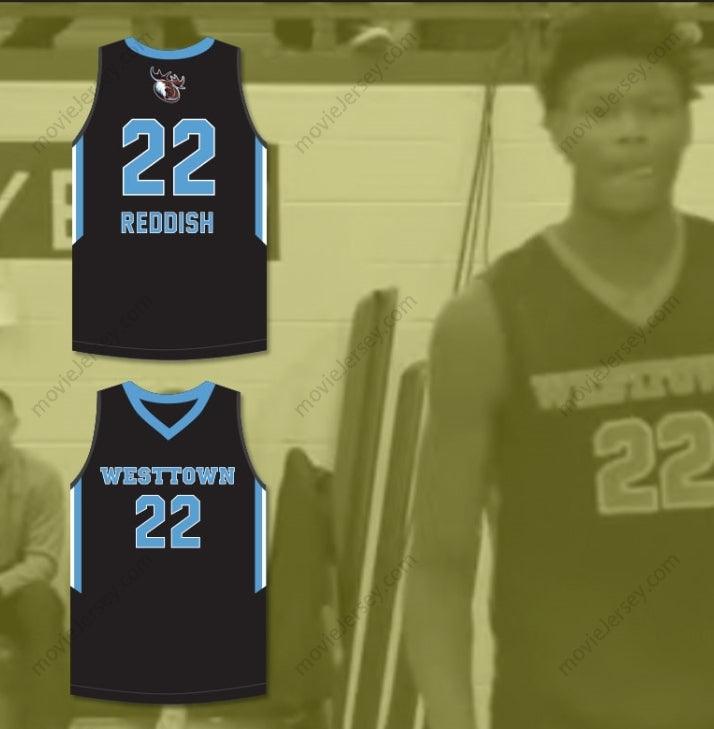 CUSTOM ANY Name Number CAM REDDISH 22 WESTTOWN SCHOOL MOOSE BLACK BASKETBALL JERSEY 2 Top Stitched S-6XL