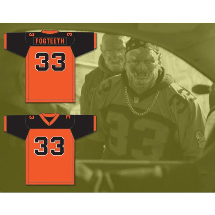CUSTOM ANY Name BLACK/ORANGE ORC FOGTEETH 33 Football Jersey Stitched S-6XL