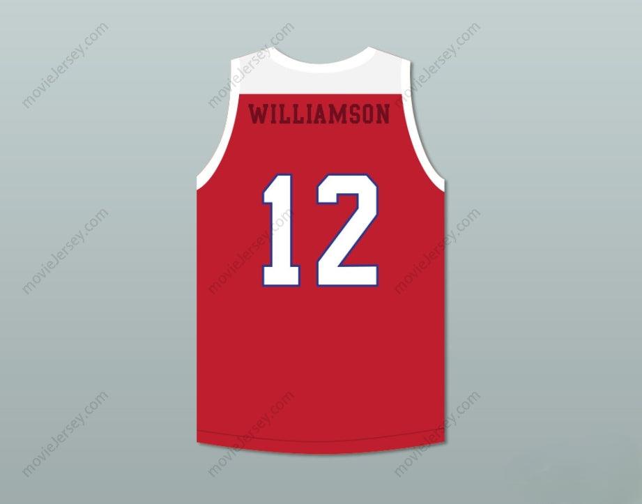 CUSTOM ANY Name Number ZION WILLIAMSON 12  DAY SCHOOL GRIFFINS RED BASKETBALL JERSEY 2 Top Stitched S-6XL