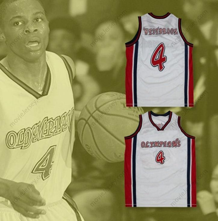 CUSTOM ANY Name Number RUSSELL WESTBROOK 4 LEUZINGER HIGH SCHOOL OLYMPIANS BASKETBALL JERSEY Top Stitched S-6XL