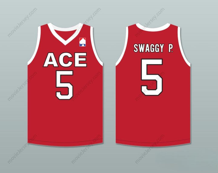 CUSTOM ANY Name Number SWAGGY P. 5 ACE FAMILY CHARITY RED BASKETBALL JERSEY Top Stitched S-6XL