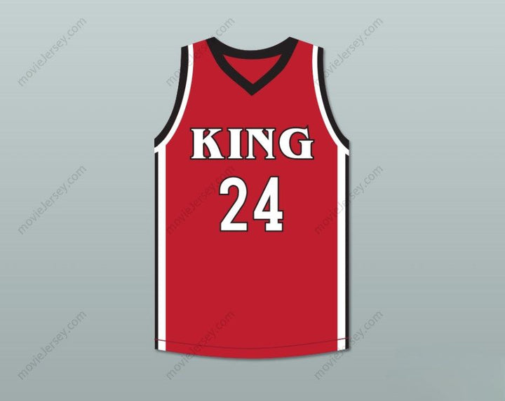 CUSTOM ANY Name Number KAWHI LEONARD 24 MARTIN LUTHER KING HIGH SCHOOL  RED BASKETBALL JERSEY 3 Top Stitched S-6XL