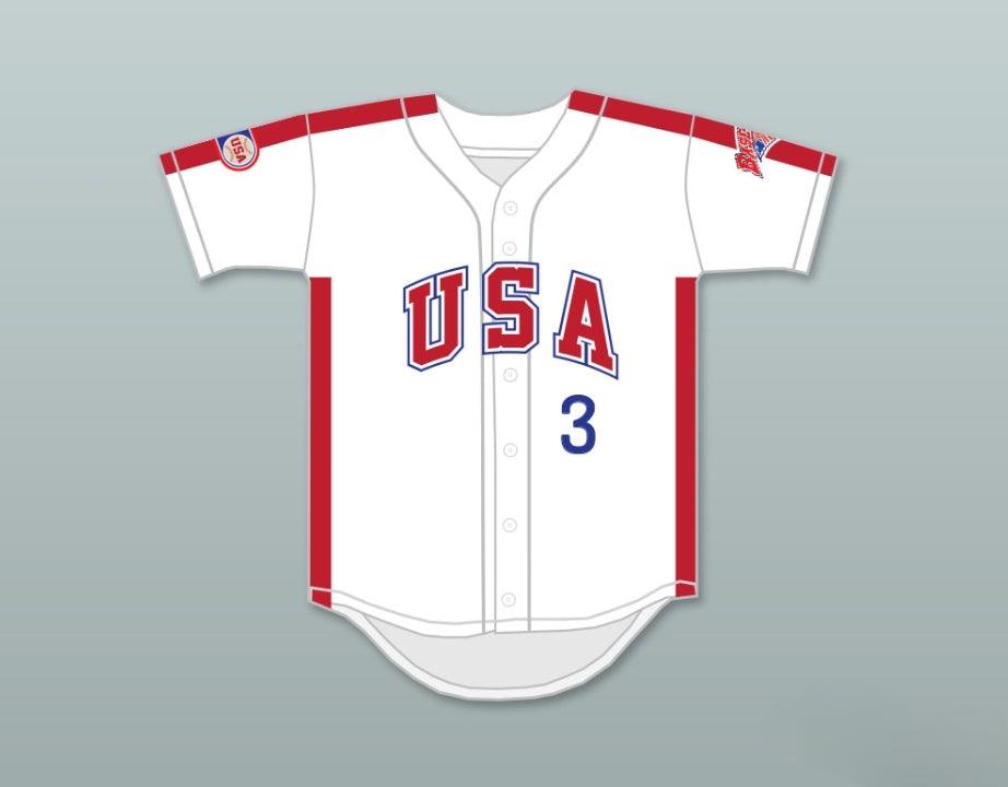 Custom Any Name Number FLAVIO ALFARO 3 1984 USA TEAM WHITE BUTTON DOWN BASEBALL JERSEY Top Stitched S-6XL