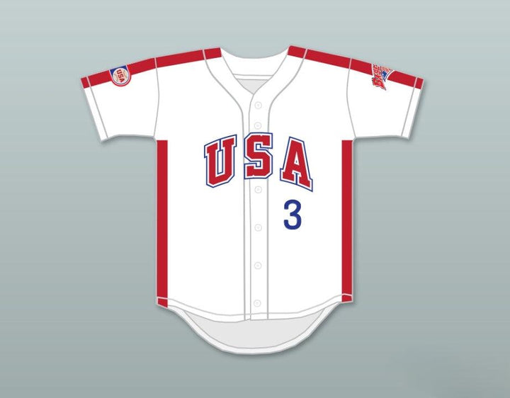 Custom Any Name Number FLAVIO ALFARO 3 1984 USA TEAM WHITE BUTTON DOWN BASEBALL JERSEY Top Stitched S-6XL