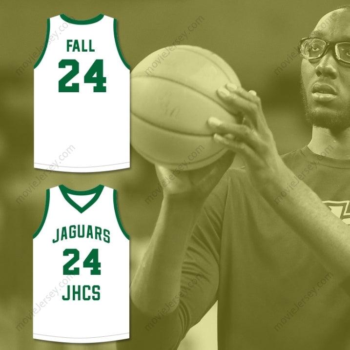 CUSTOM ANY Name Number TACKO FALL 24 JAMIE'S HOUSE CHARTER SCHOOL JAGUARS WHITE BASKETBALL JERSEY 2 Top Stitched S-6XL